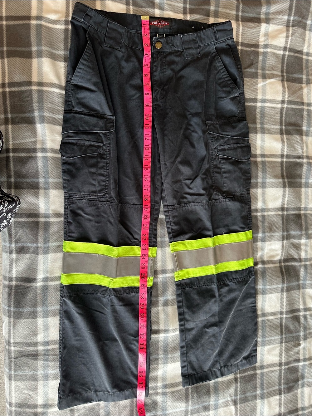 Tru-spec tactical pants with reflective yellow strip